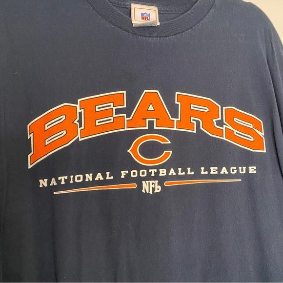 NFL Chicago Bears Navy Blue Orange White Long Sleeve Crewneck Tee Size 3XL - Picture 4 of 8